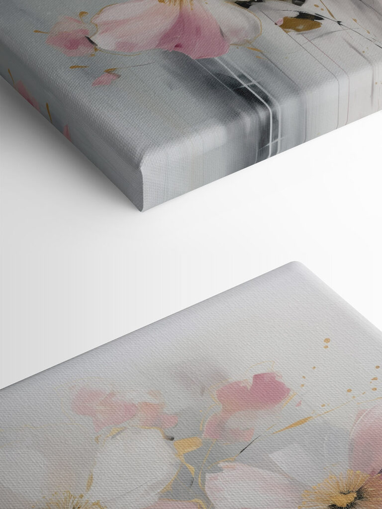 Painting of flowers on a grey background Painting of flowers on a grey background