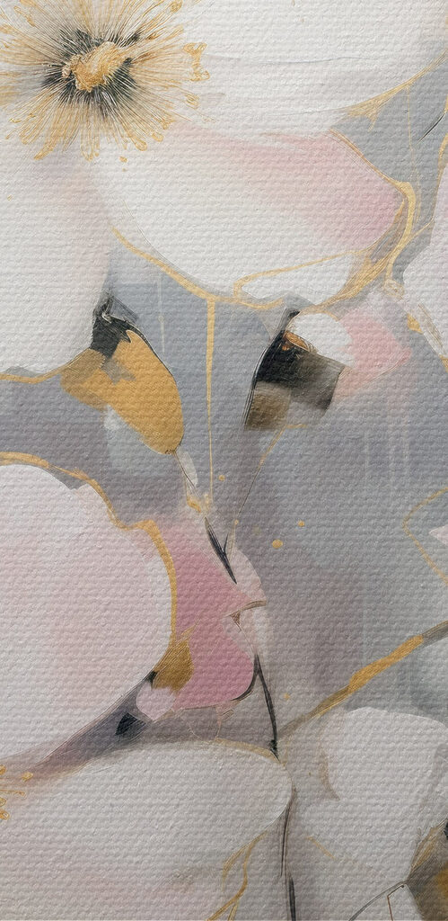 Painting of flowers on a grey background Painting of flowers on a grey background