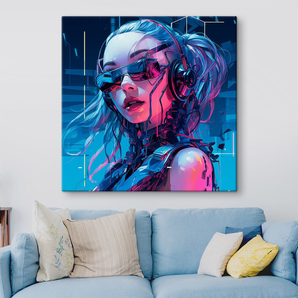 Woman wearing headphones and sunglasses Woman wearing headphones and sunglasses