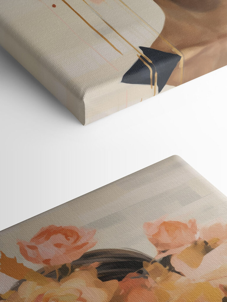 Painting of a woman with flowers on her head Painting of a woman with flowers on her head