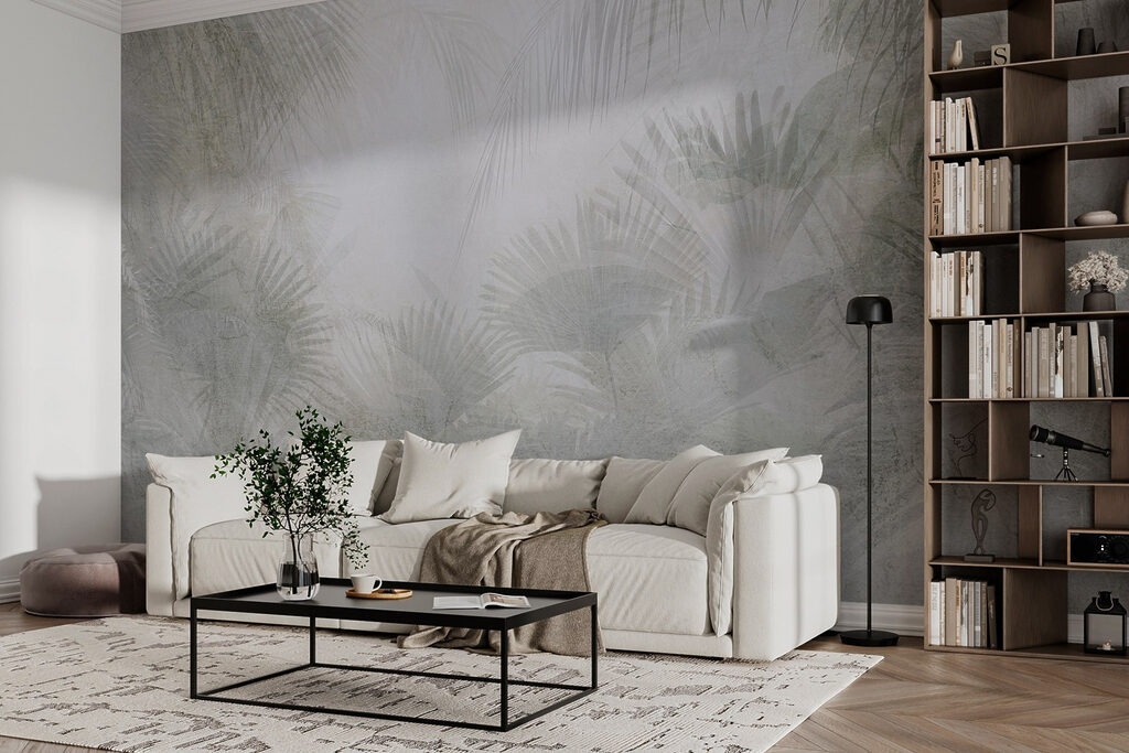 Foggy background with palm trees Foggy background with palm trees