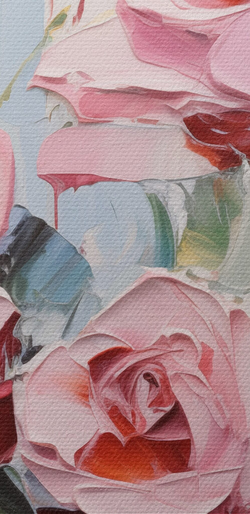 Painting of flowers on a white background Painting of flowers on a white background