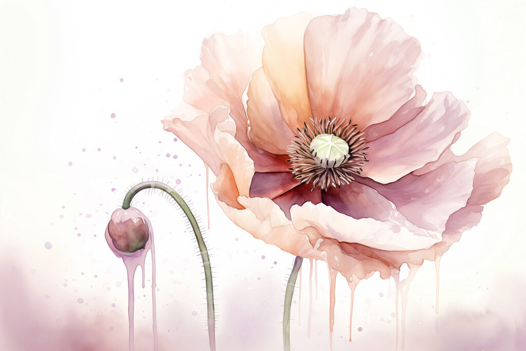 Watercolor painting of a flower