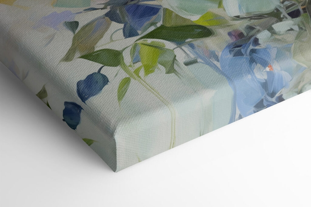 Painting of flowers on a blue background Painting of flowers on a blue background