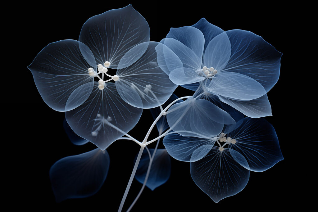 Translucent flowers on a dark background Translucent flowers on a dark background