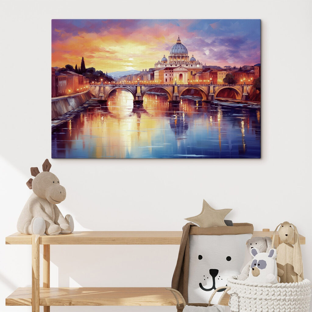 Bridge over a river with a building in the background Bridge over a river with a building in the background