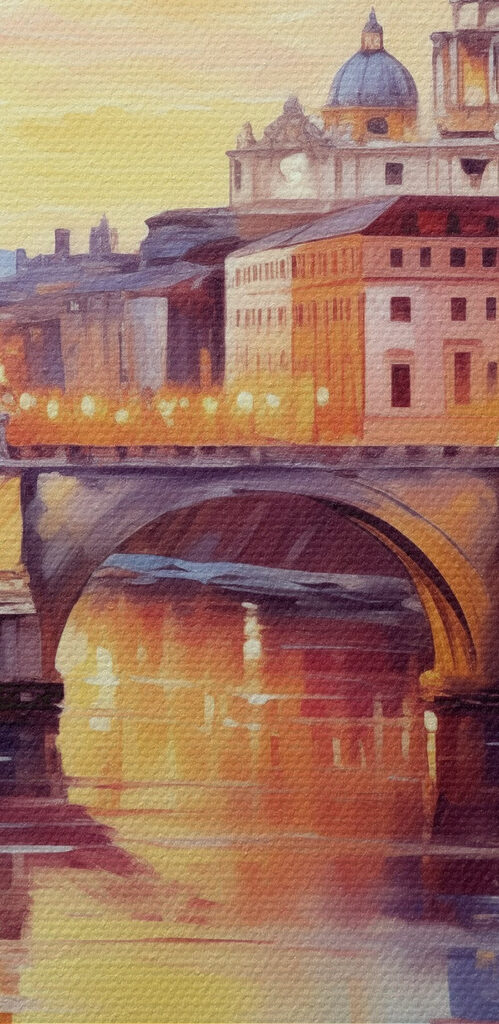 Bridge over a river with a building in the background Bridge over a river with a building in the background