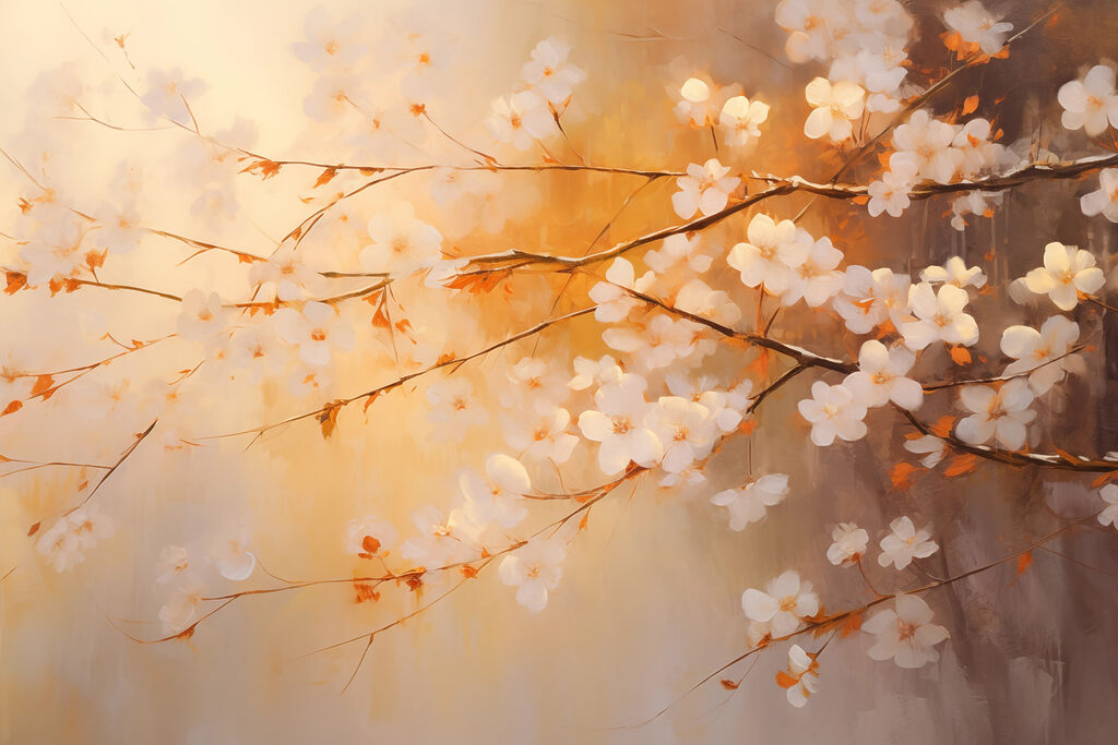 Tree branch with white flowers Tree branch with white flowers