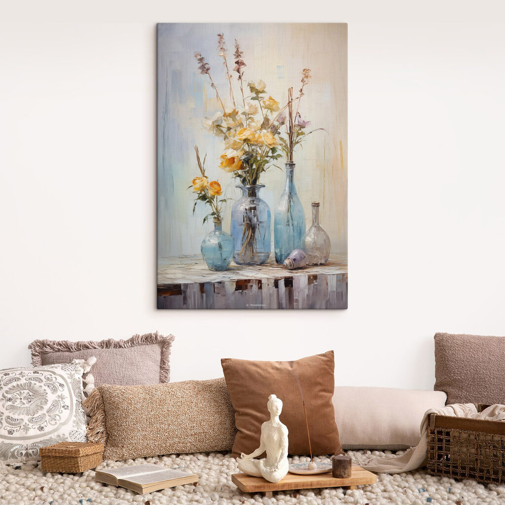 Painting of flowers in vases Painting of flowers in vases