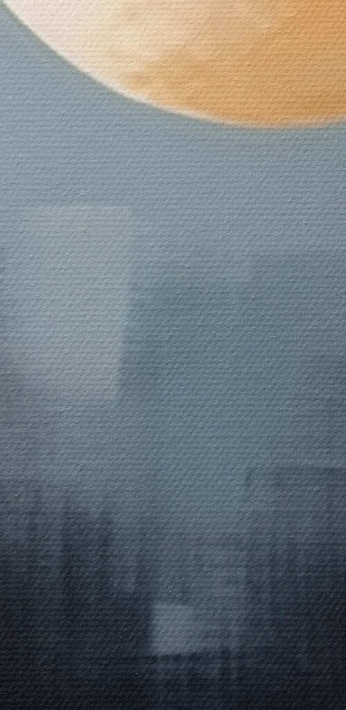 Painting of a moon in the sky