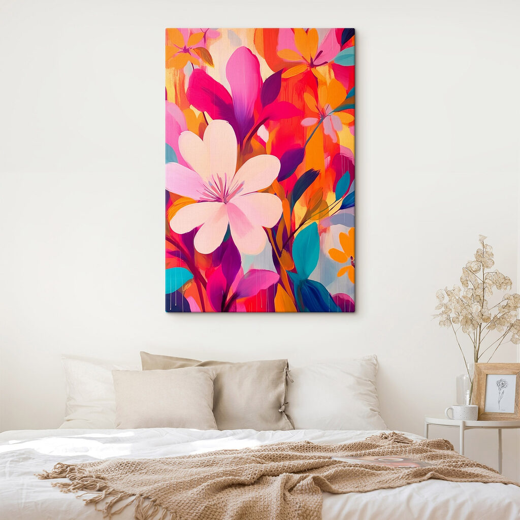 Painting of flowers and leaves