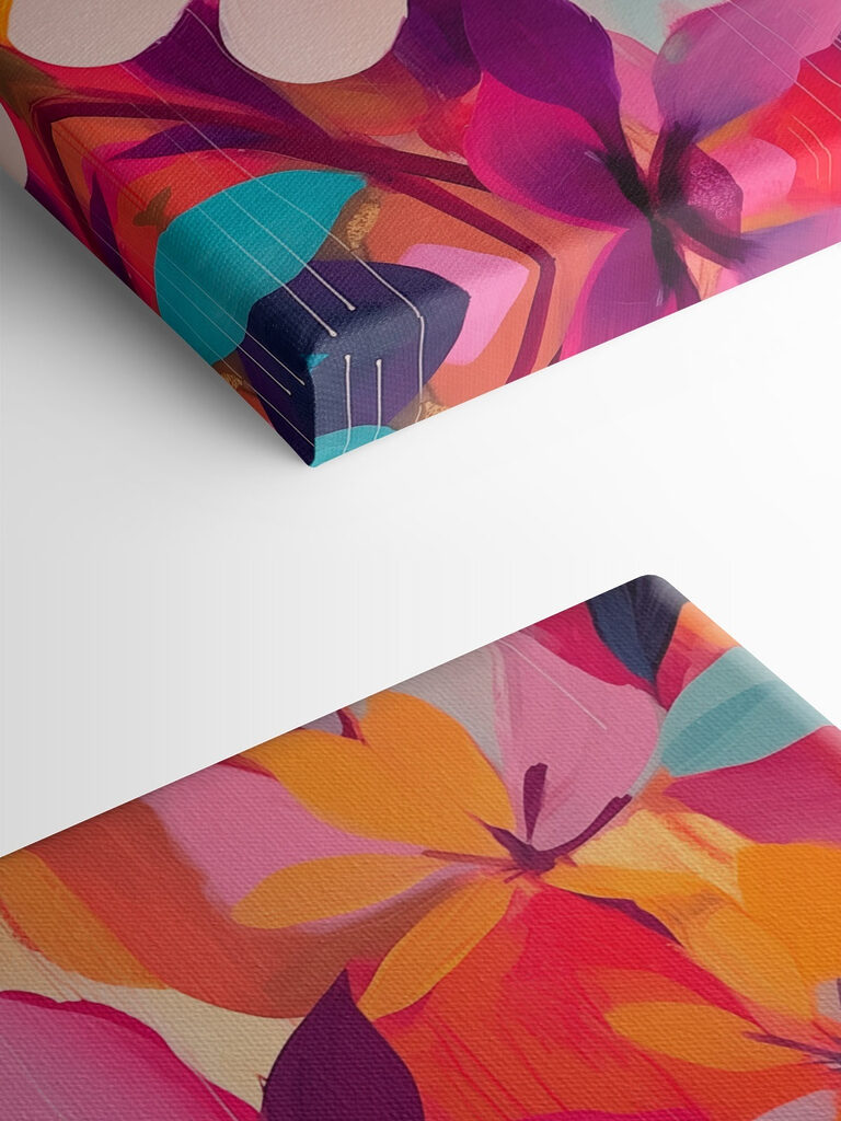 Painting of flowers and leaves