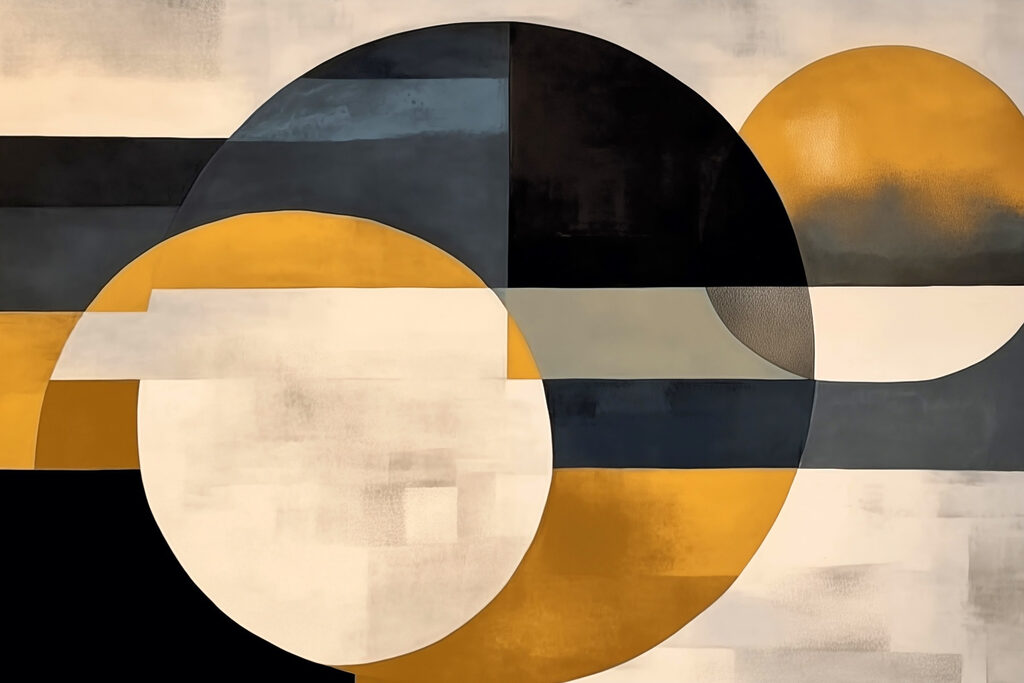 Painting of circles and lines