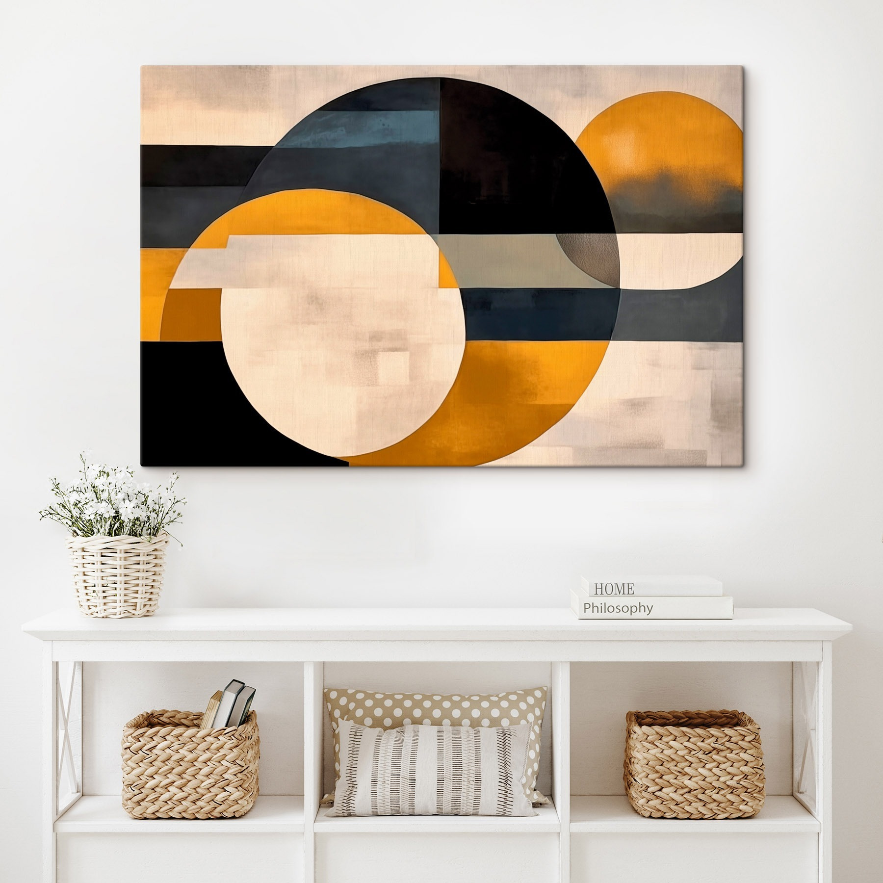 Painting of circles and lines