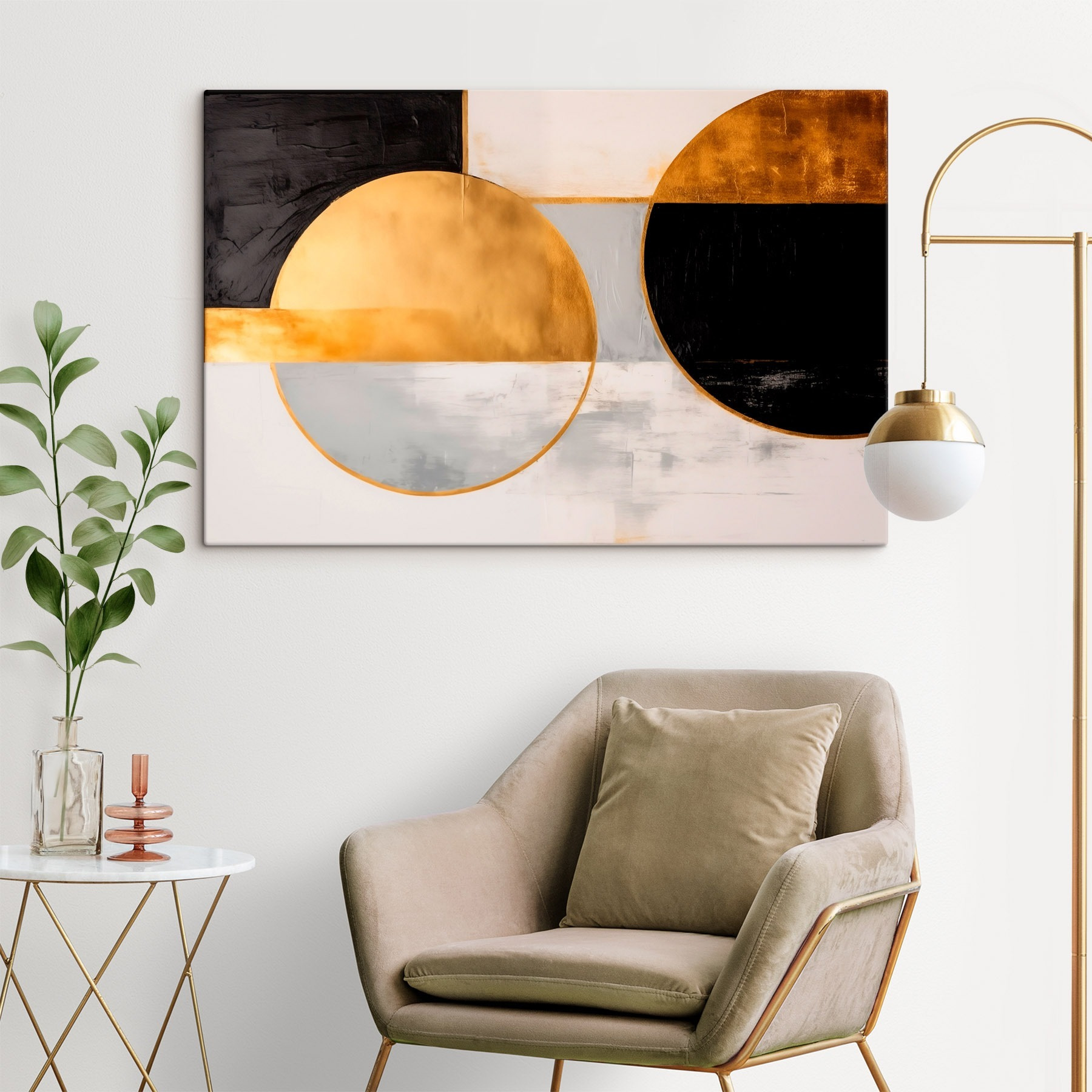 Abstract circles in contrasting colors Abstract circles in contrasting colors