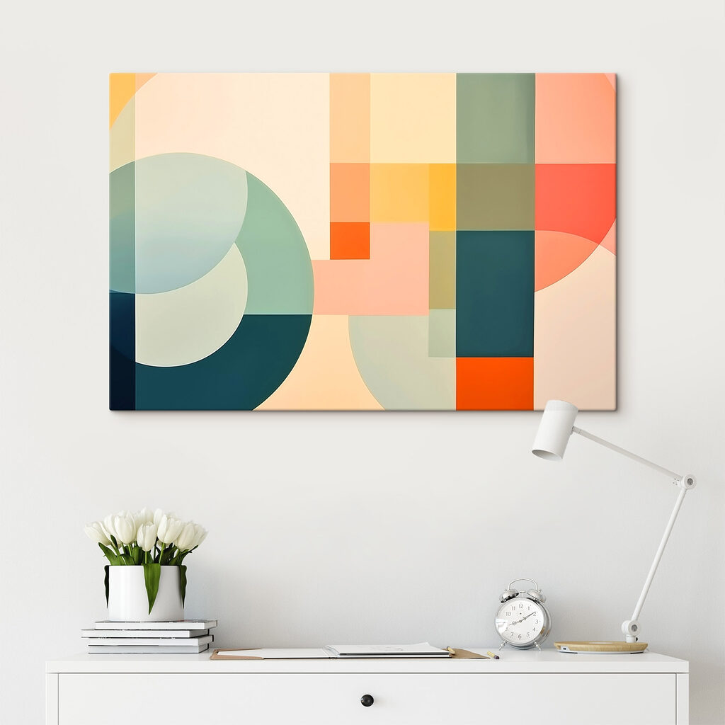 Colorful art piece with different shapes