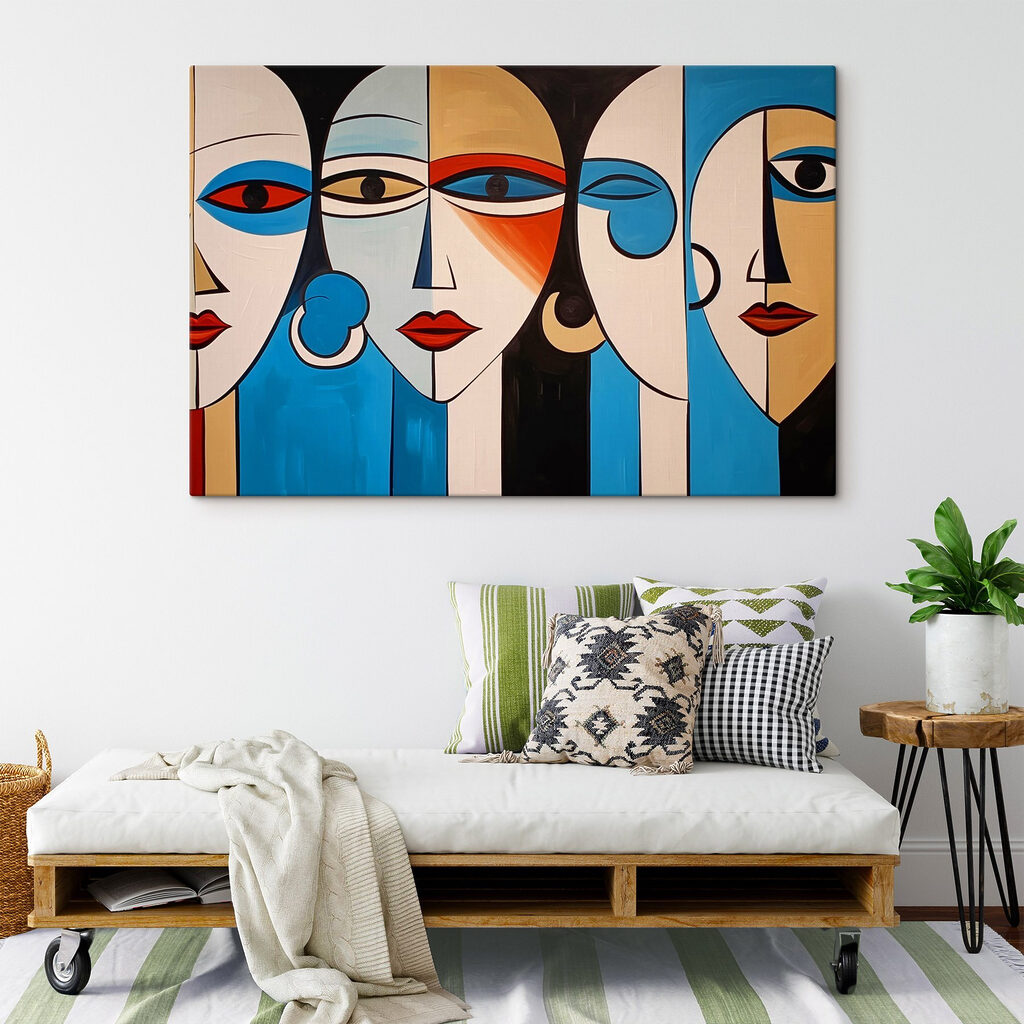 Painting of a group of people Painting of a group of people