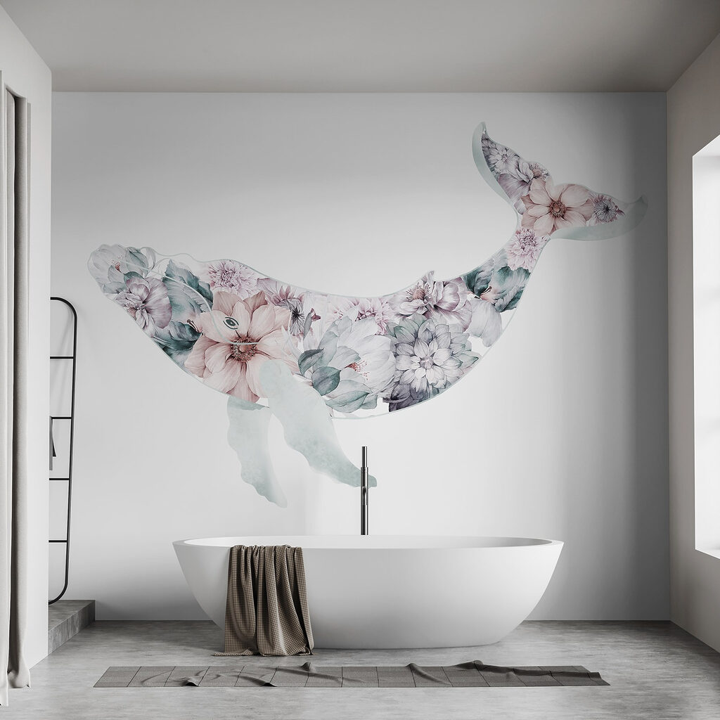 Whale with flowers on it Whale with flowers on it