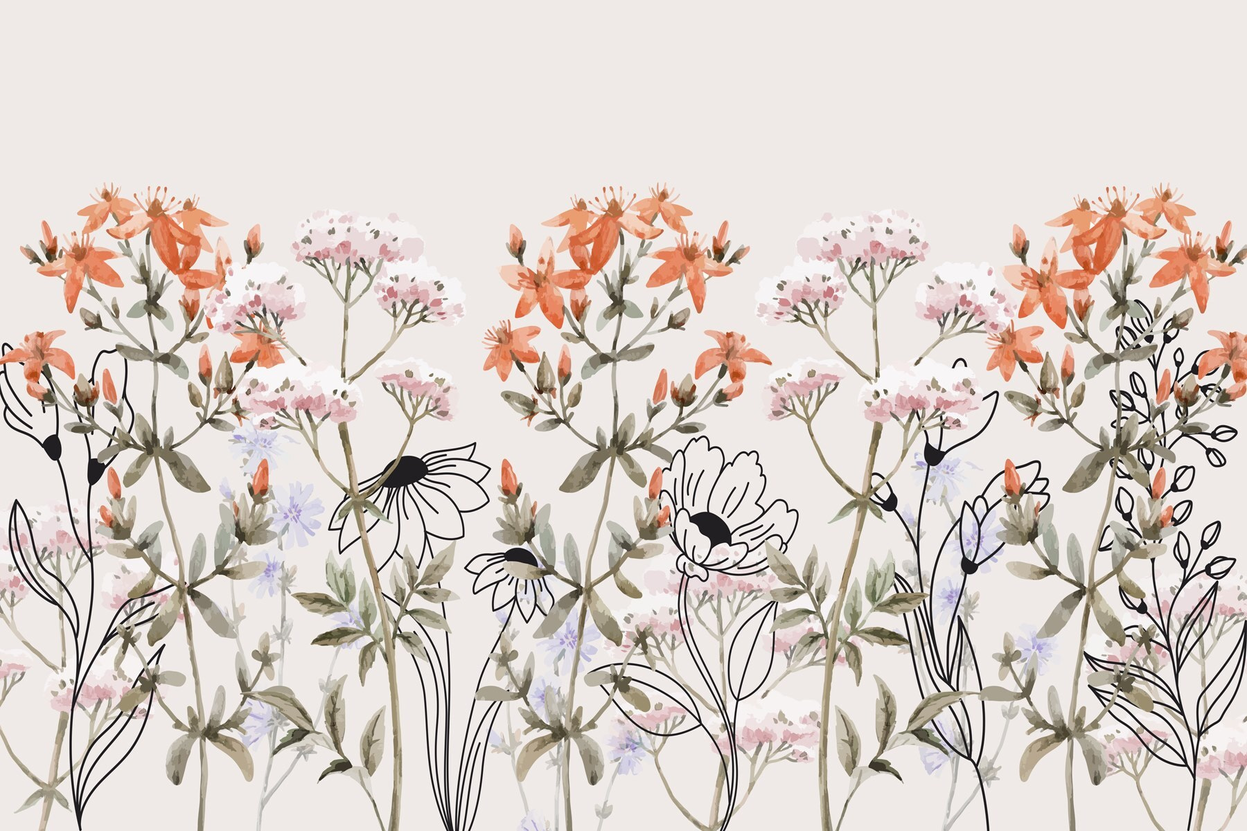 Whimsical floral arrangement in soft tones