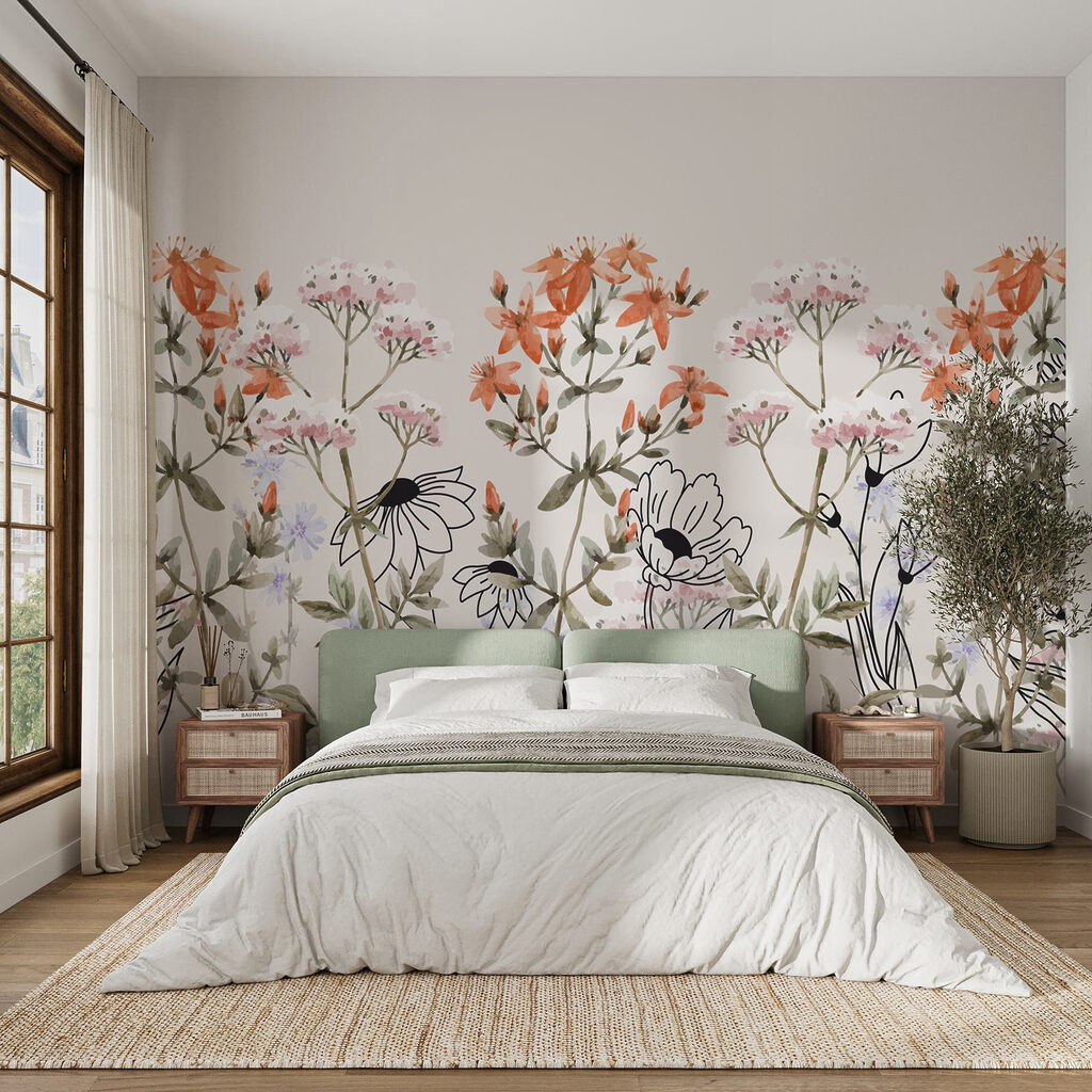 Whimsical floral arrangement in soft tones