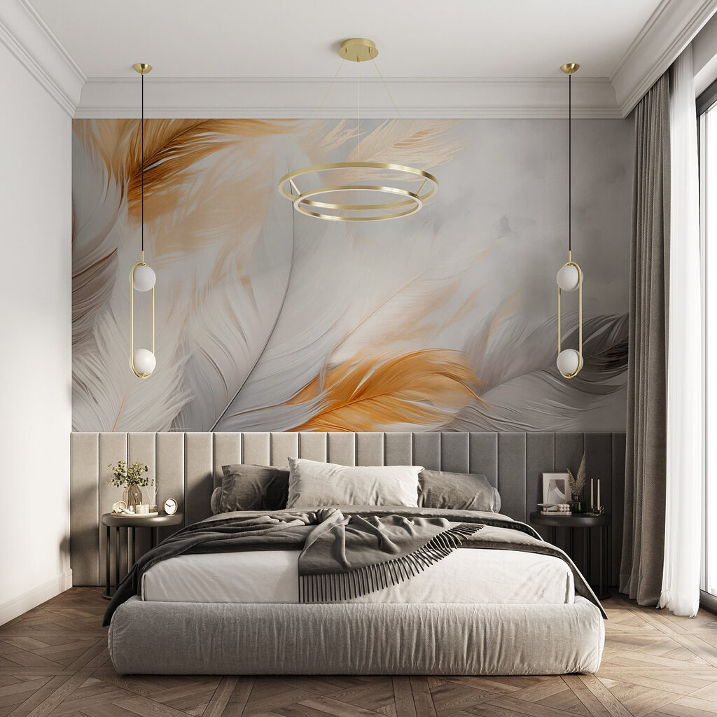 Delicate feathers in soft colors Delicate feathers in soft colors