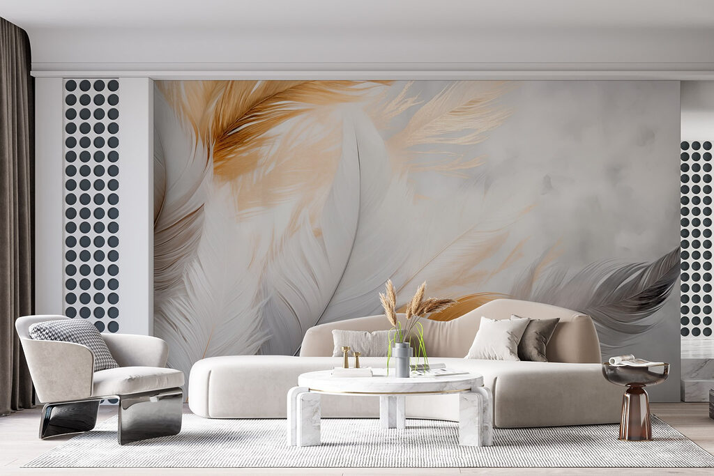 Delicate feathers in soft colors Delicate feathers in soft colors