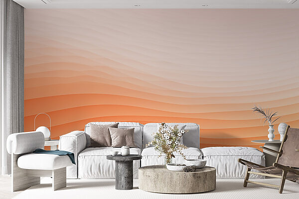 White and orange wavy lines