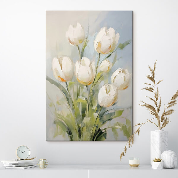 Maľovanie bielych tulipánov Maľovanie bielych tulipánov