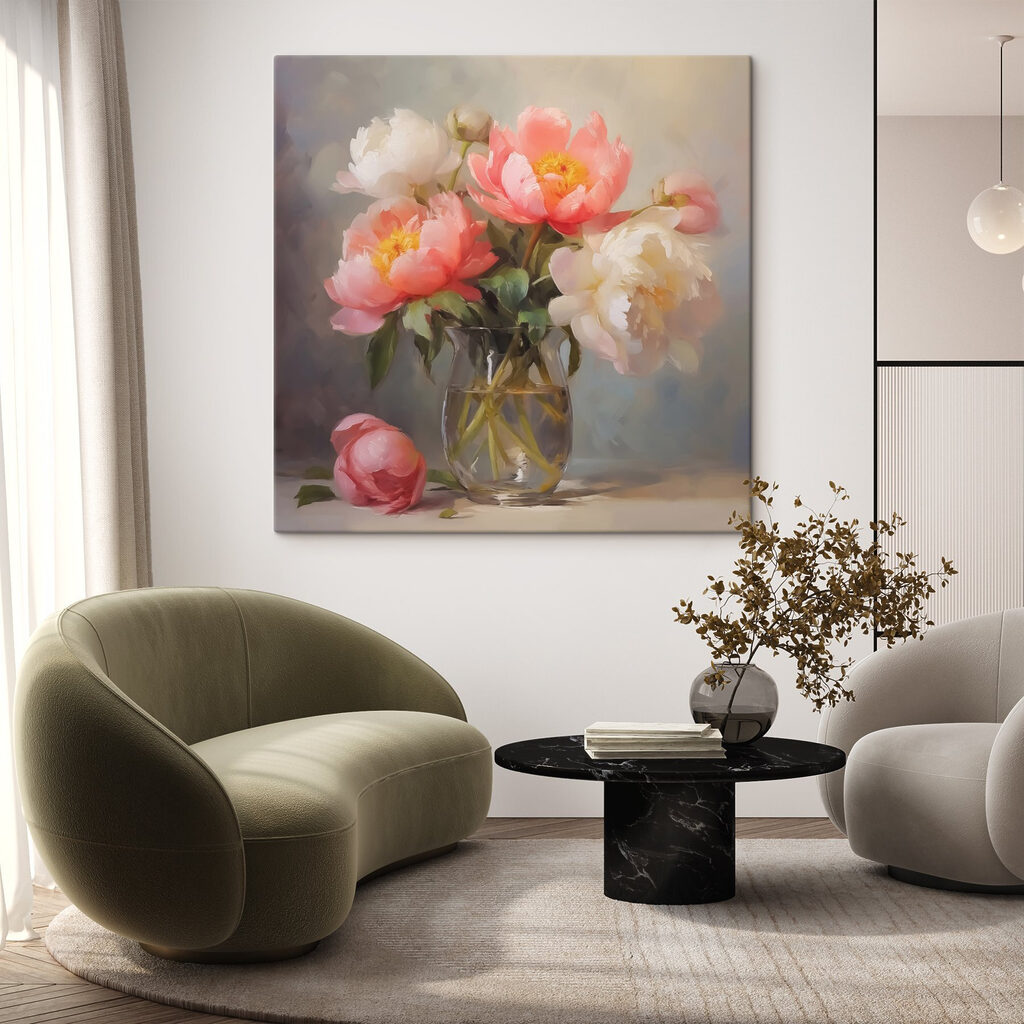 Painting of flowers in a vase