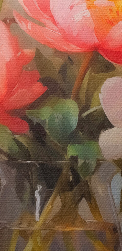 Painting of flowers in a vase