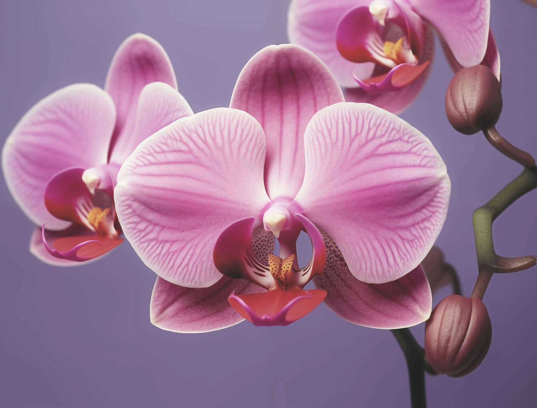 Delicate orchids in soft hues