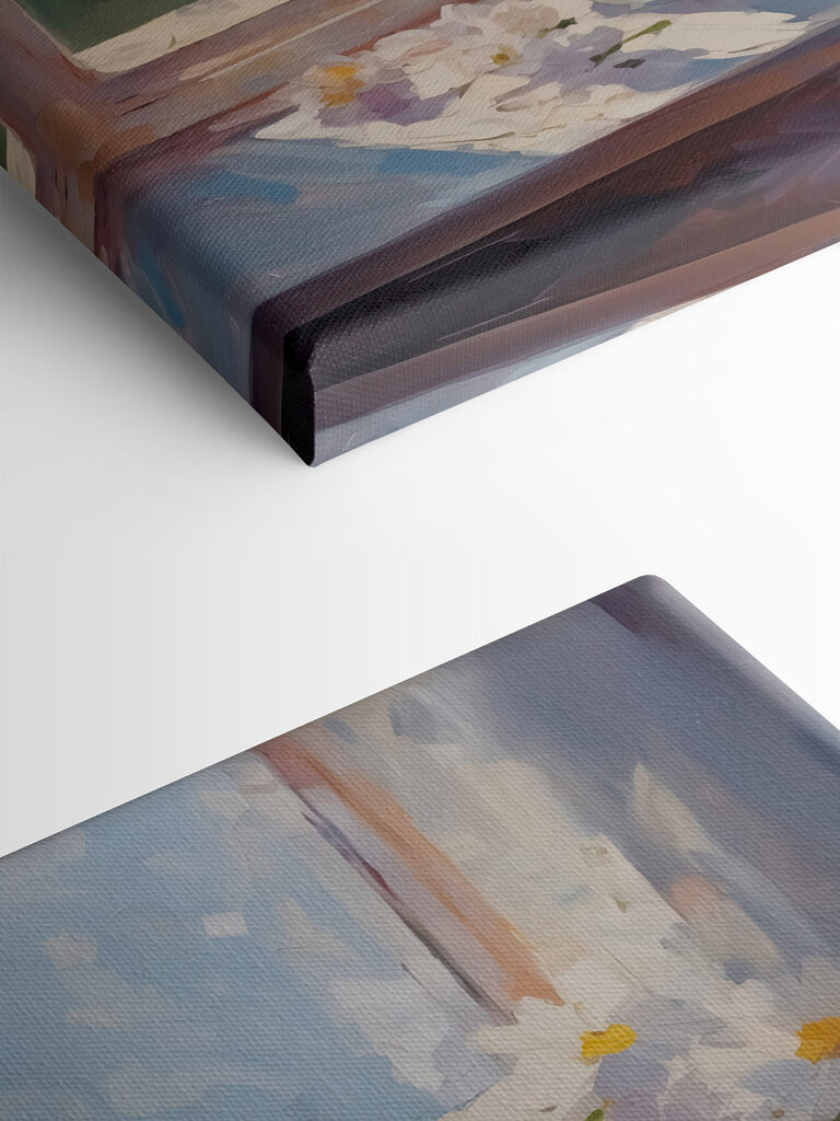 Painting of flowers in a glass jar Painting of flowers in a glass jar