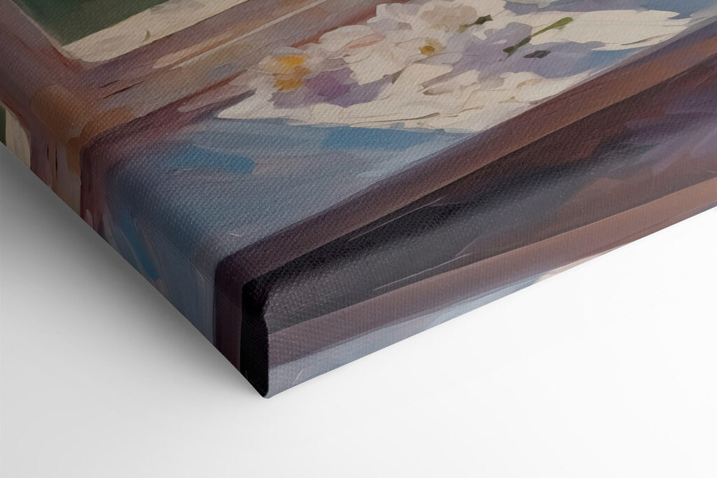 Painting of flowers in a glass jar Painting of flowers in a glass jar