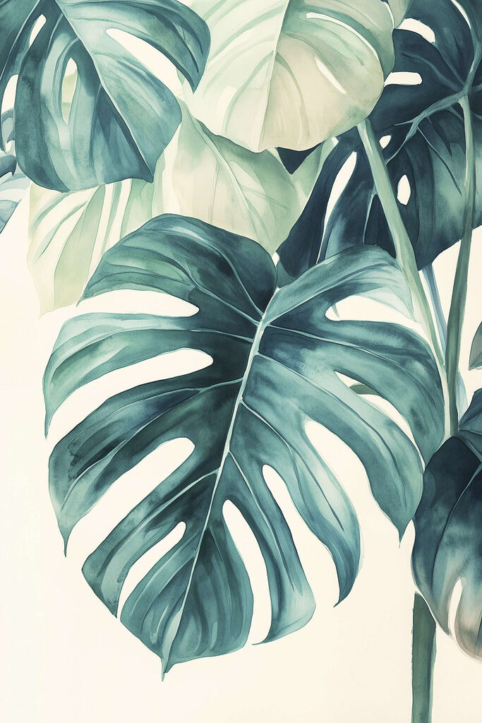 Lush green leaves in soft hues Lush green leaves in soft hues