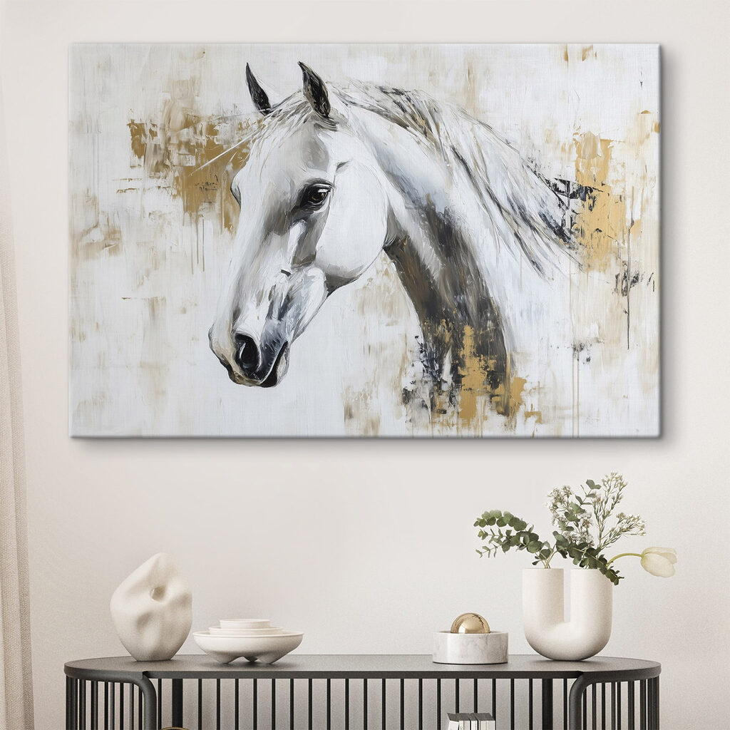 Painting of a white horse Painting of a white horse