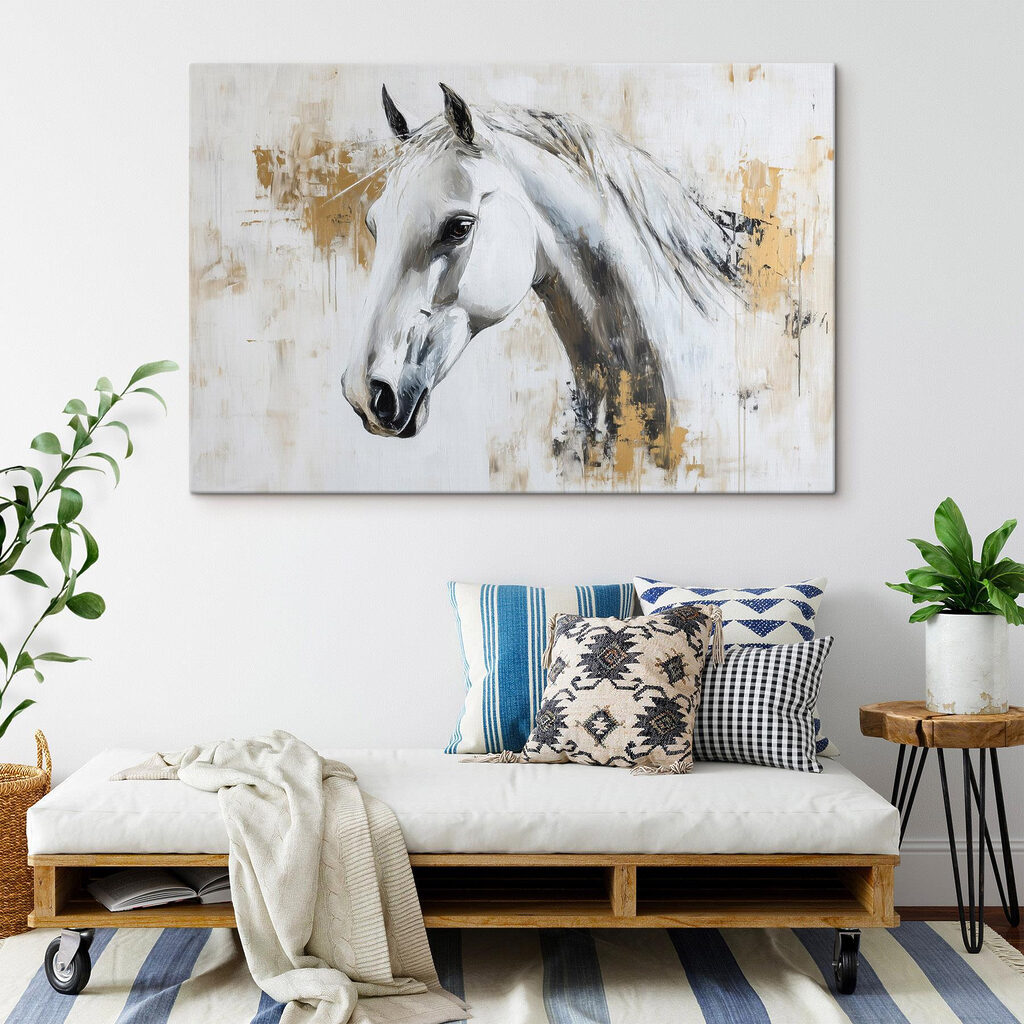 Painting of a white horse Painting of a white horse