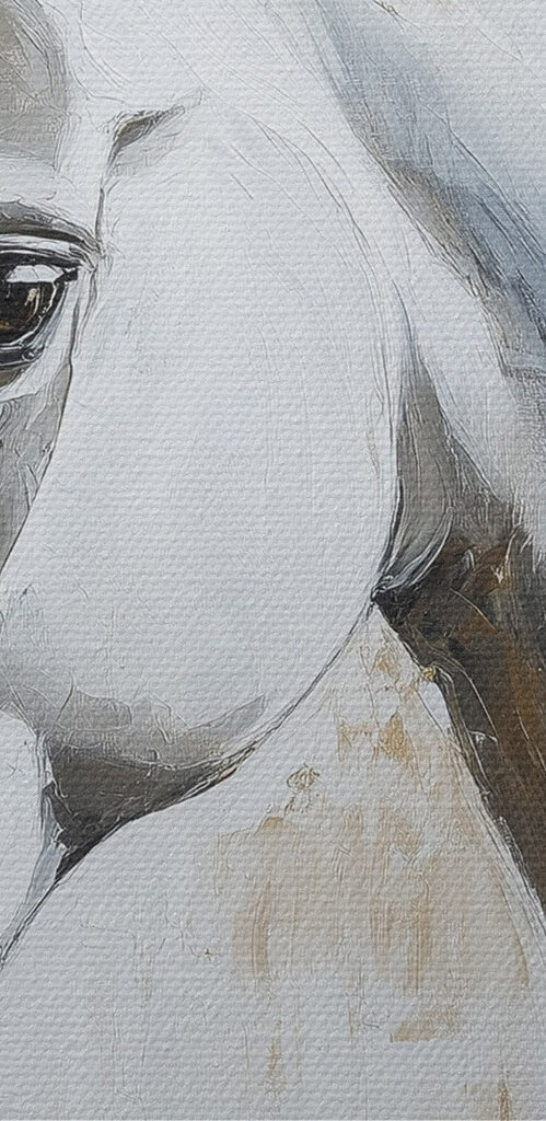 Painting of a white horse Painting of a white horse