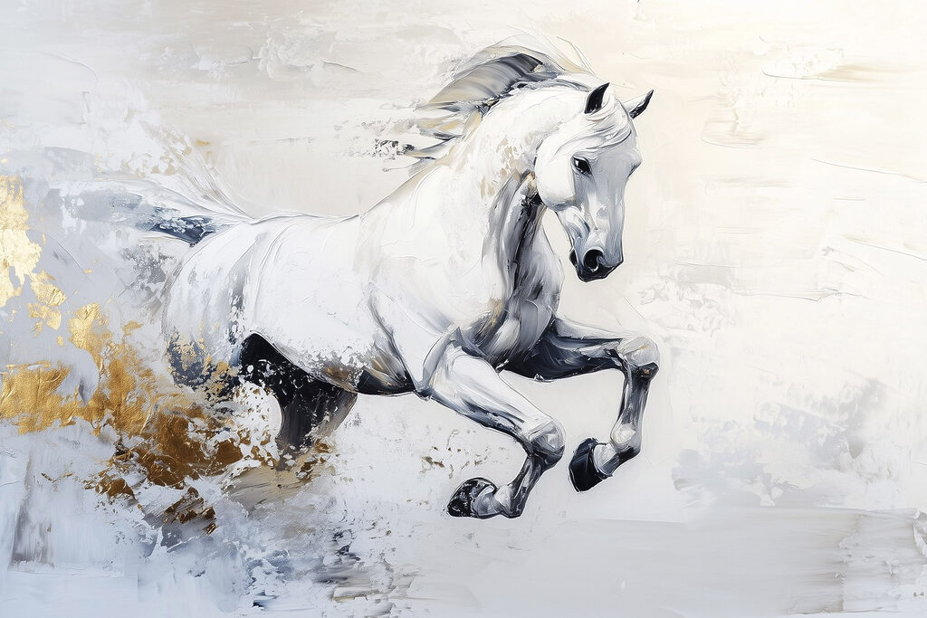 Painting of a white horse Painting of a white horse
