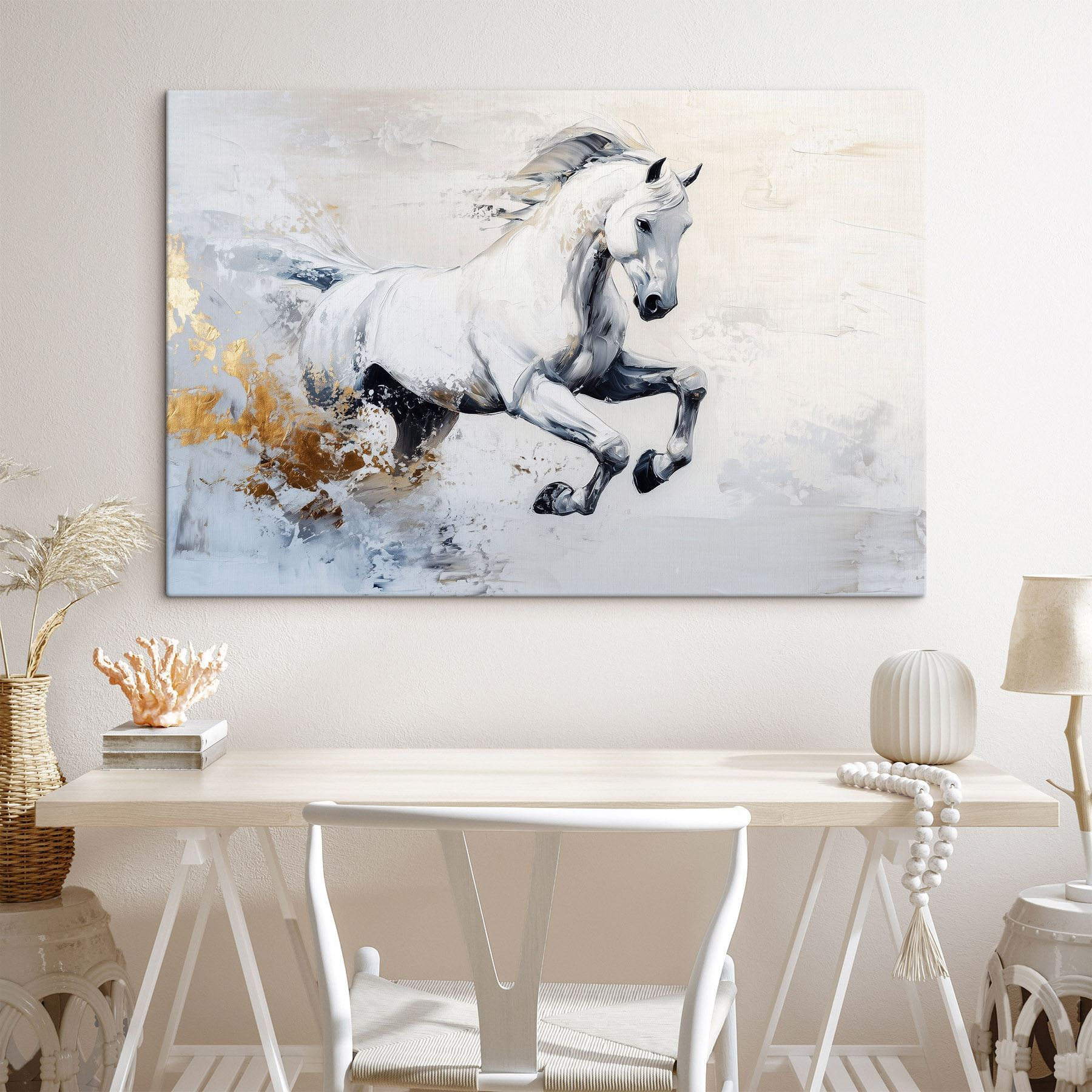 Painting of a white horse Painting of a white horse