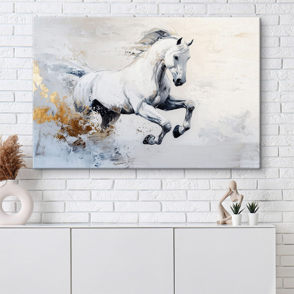 Painting of a white horse Painting of a white horse
