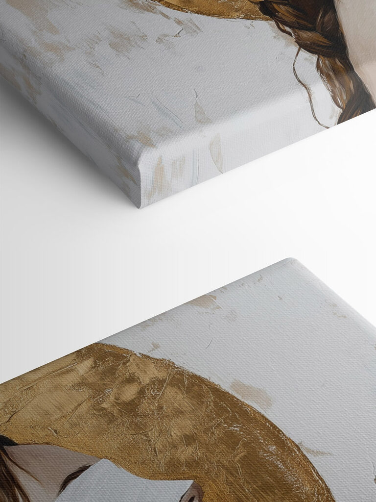 Painting of a woman with a blindfold