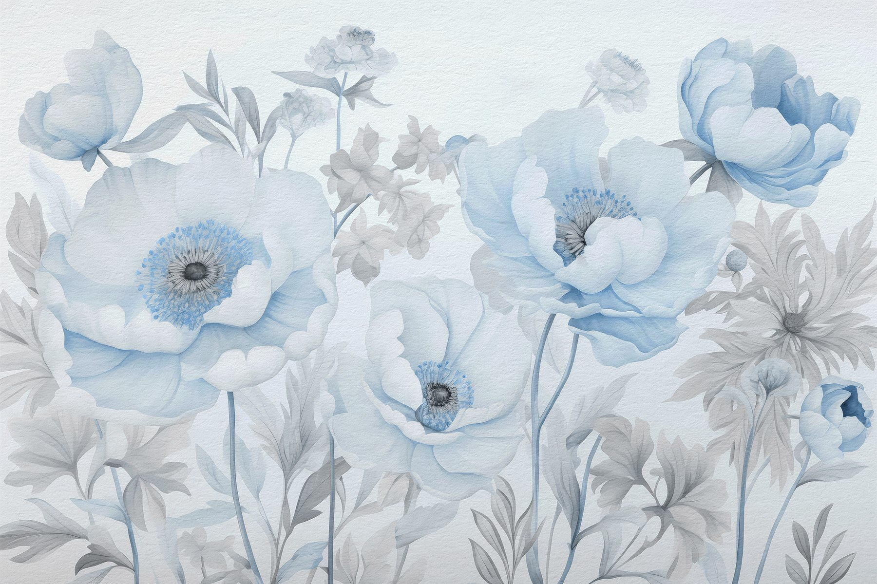 Painting of flowers on a white background