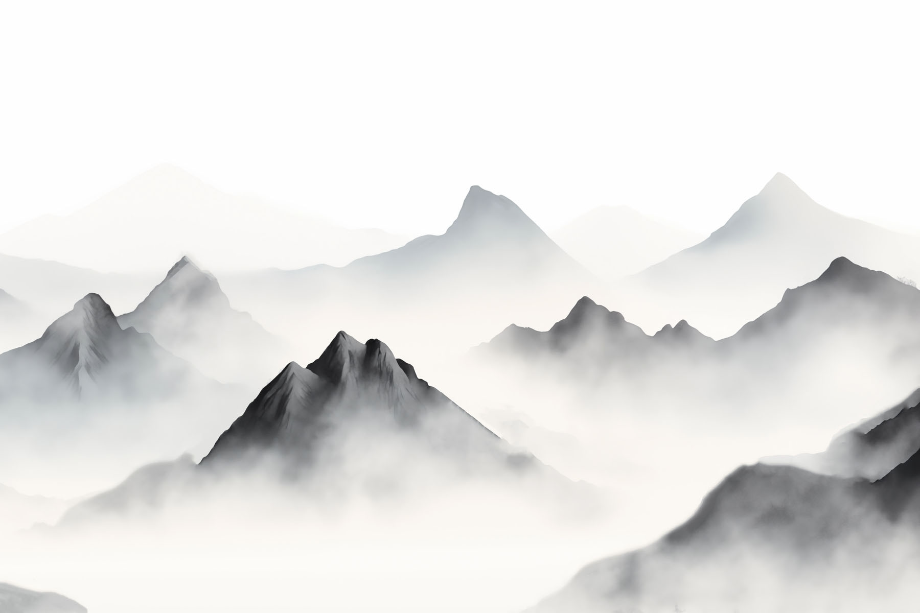 Mountain range with clouds
