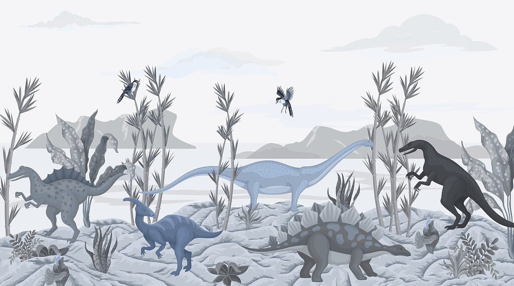 Skupina dinosaurov v krajine Skupina dinosaurov v krajine