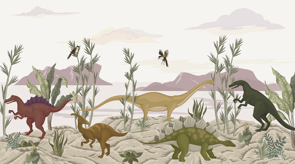 Skupina dinosaurov v púšti Skupina dinosaurov v púšti