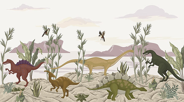 Skupina dinosaurov v púšti Skupina dinosaurov v púšti