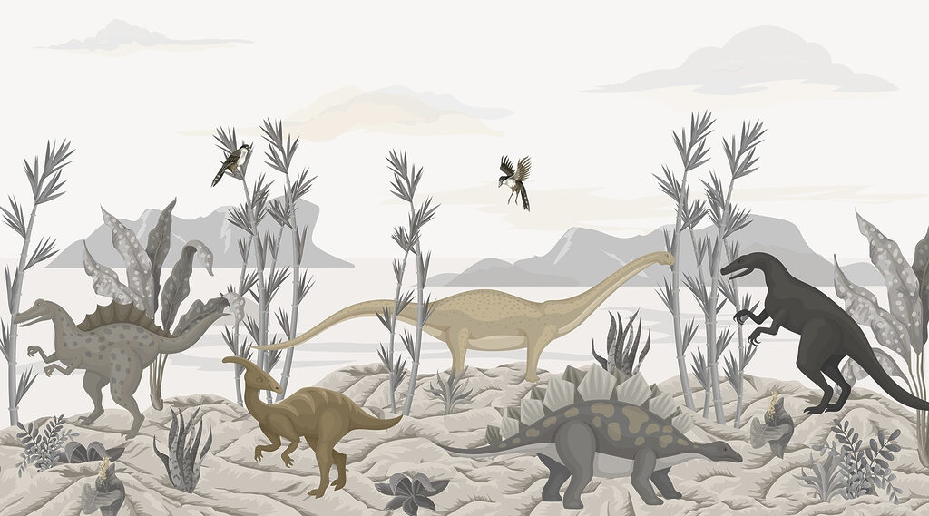 Skupina dinosaurov v púšti Skupina dinosaurov v púšti