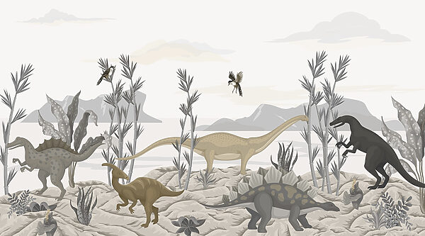 Skupina dinosaurov v púšti Skupina dinosaurov v púšti