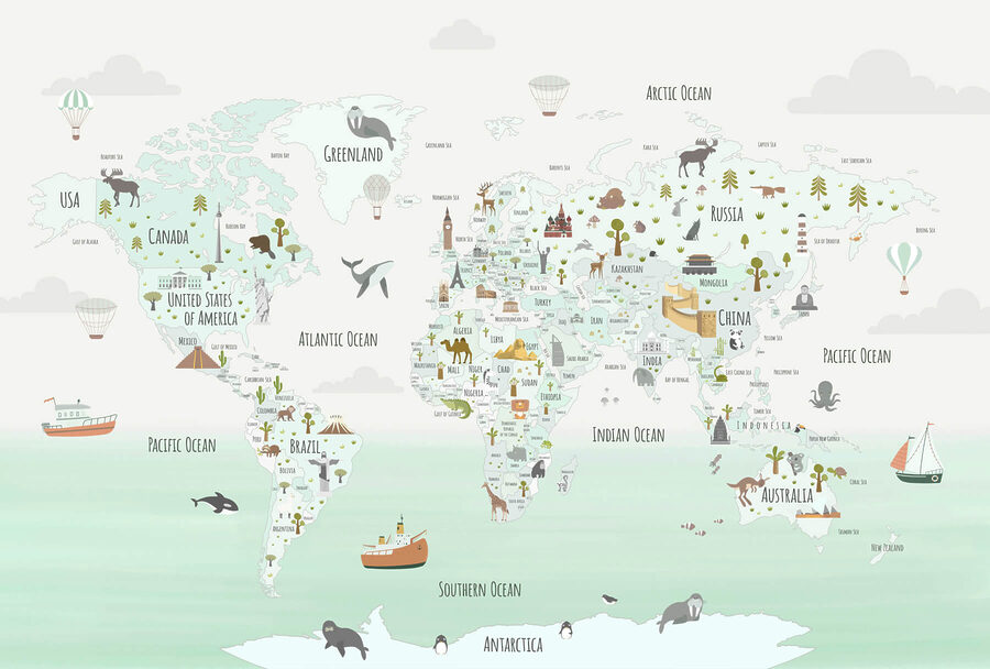 Mapa sveta so zvieratami