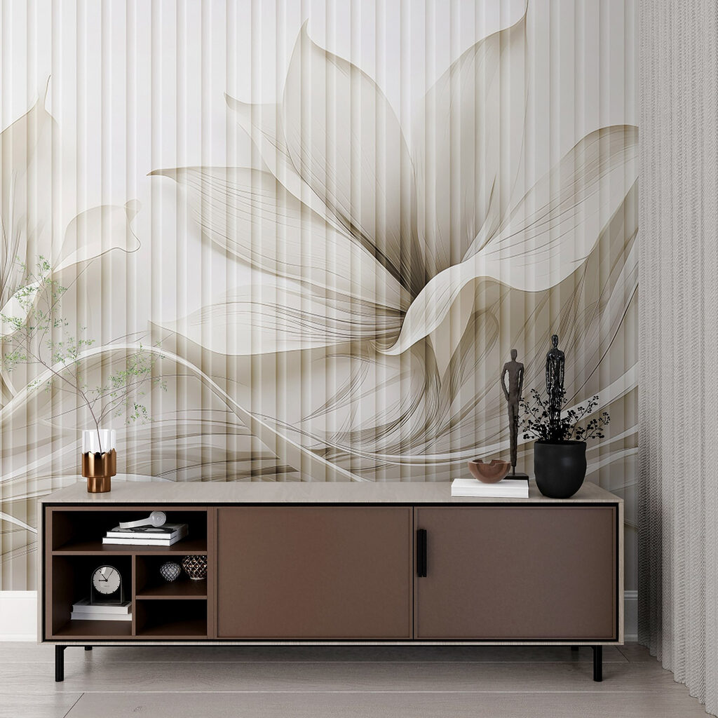 Delicate floral wave design